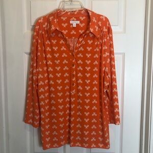 Charter Club Racquet, 3/4 Sleeve Blouse  Size XXL